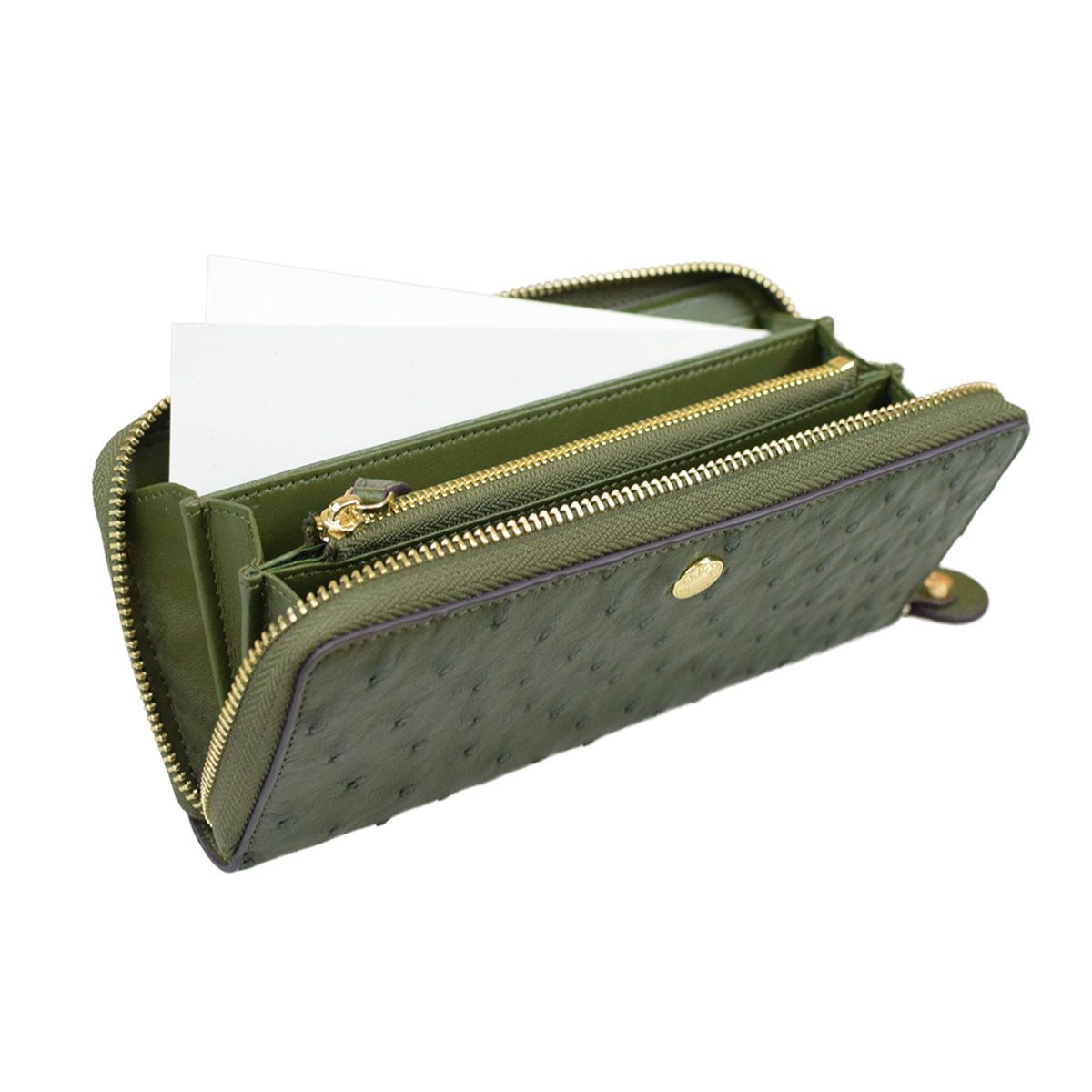 GLウォレット オーストリッチレザーラウンド型財布＜リッコR＞