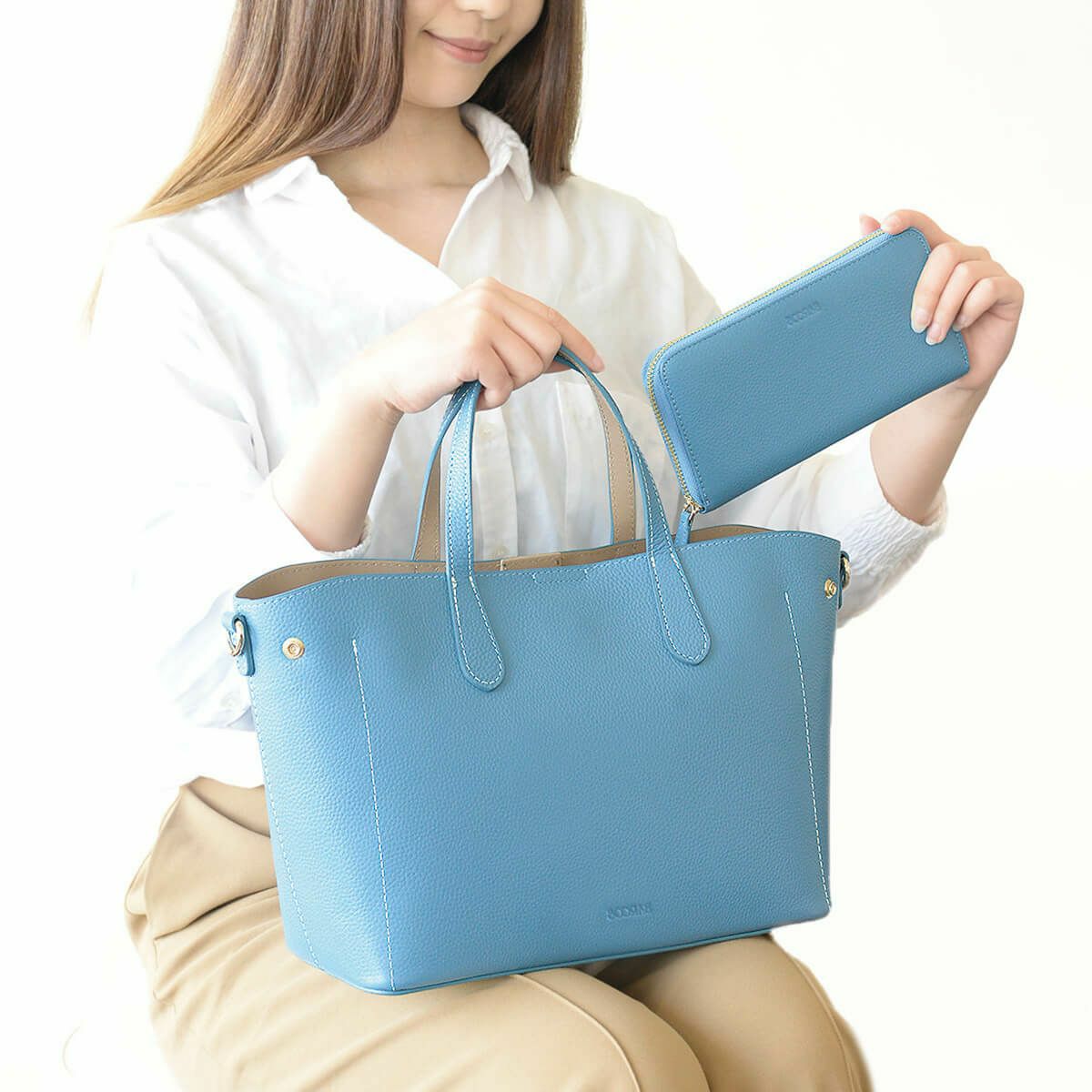 【セット商品】シュリンクレザーハンドバッグ＆財布＜ユニバーサルセット＞