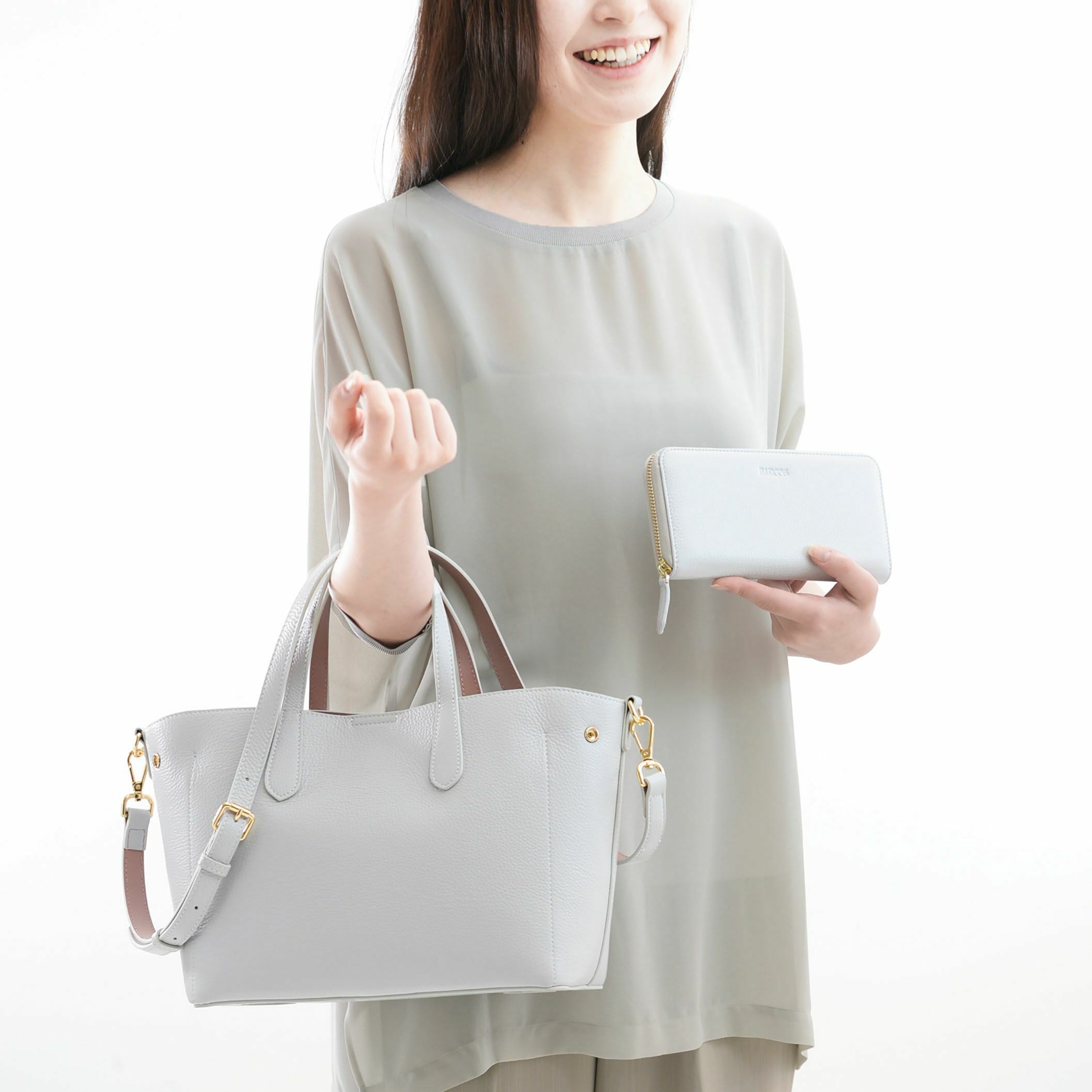 【セット商品】シュリンクレザーハンドバッグ＆財布＜ユニバーサルセット＞