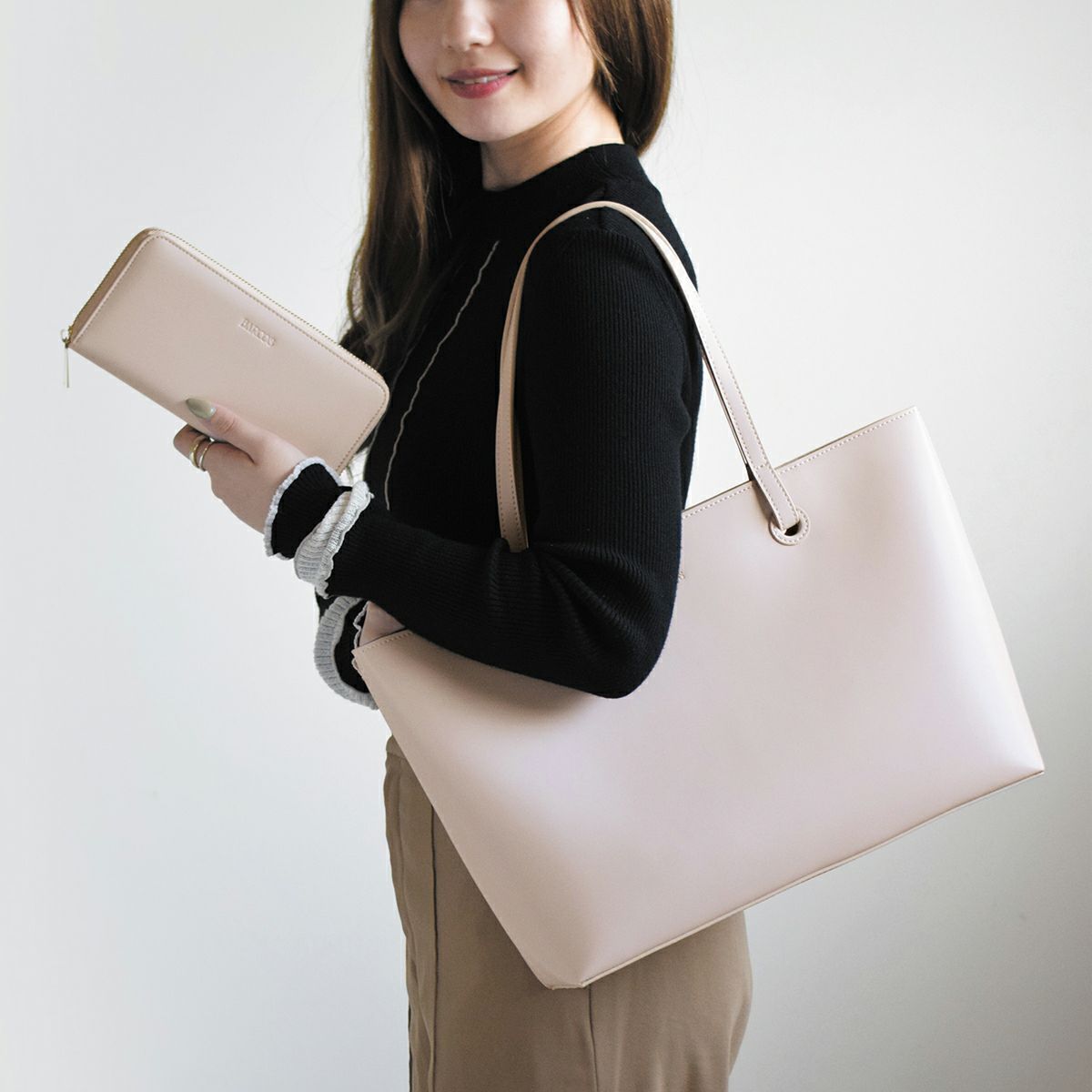 【セット商品】スムースレザートートバッグ＆財布＜ノーブルセット＞