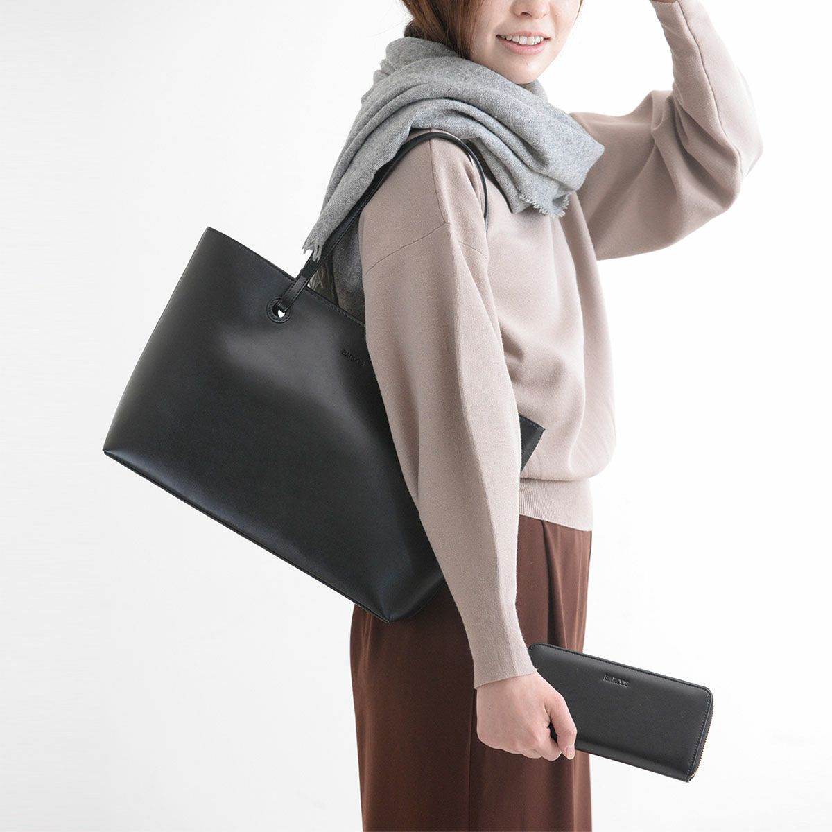 【セット商品】スムースレザートートバッグ＆財布＜ノーブルセット＞