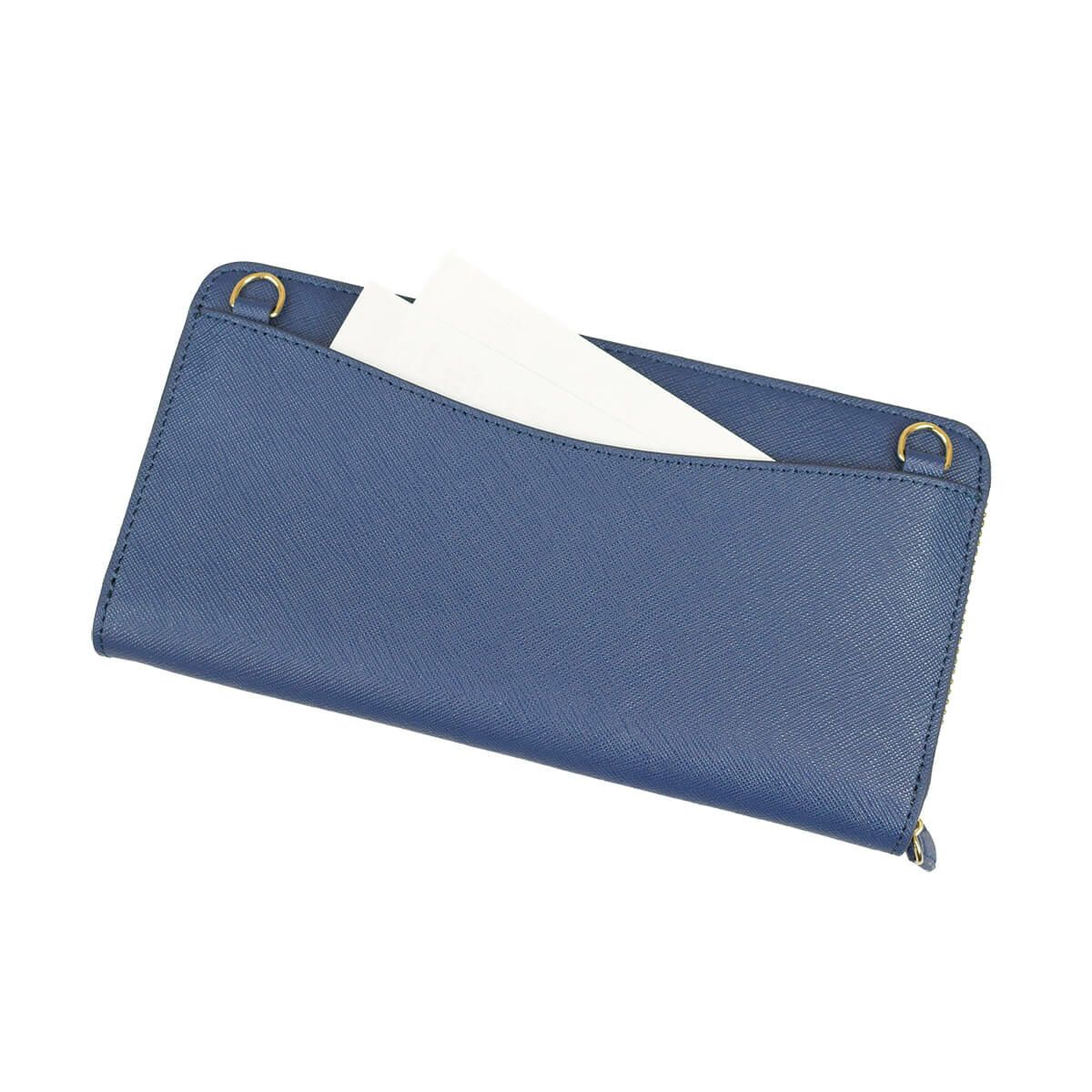 サフィアノ調レザー2way多機能財布