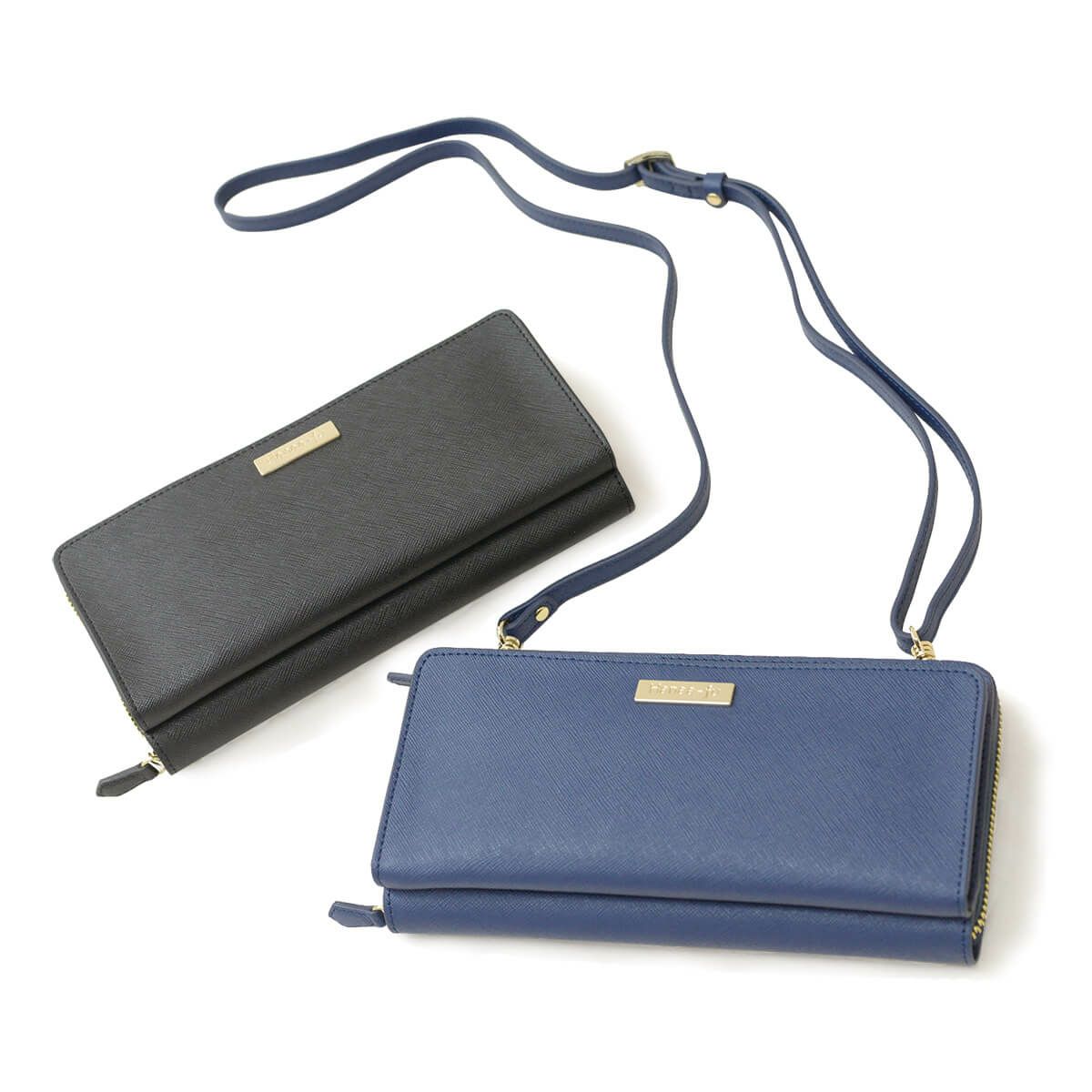 サフィアノ調レザー2way多機能財布