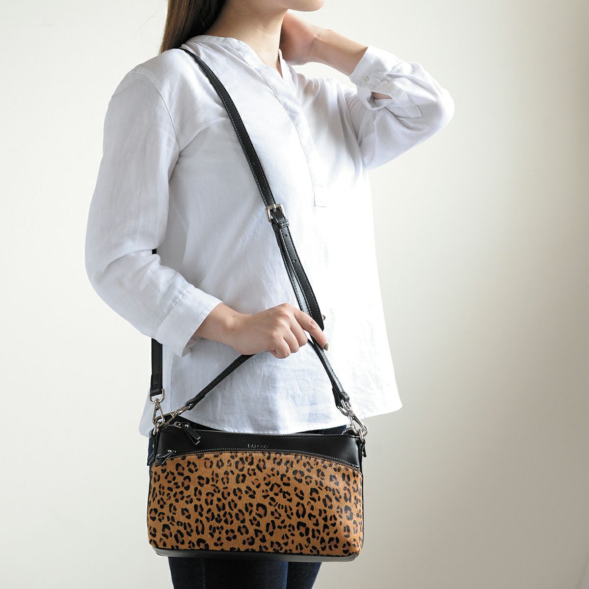 毛付レザー2wayポシェット