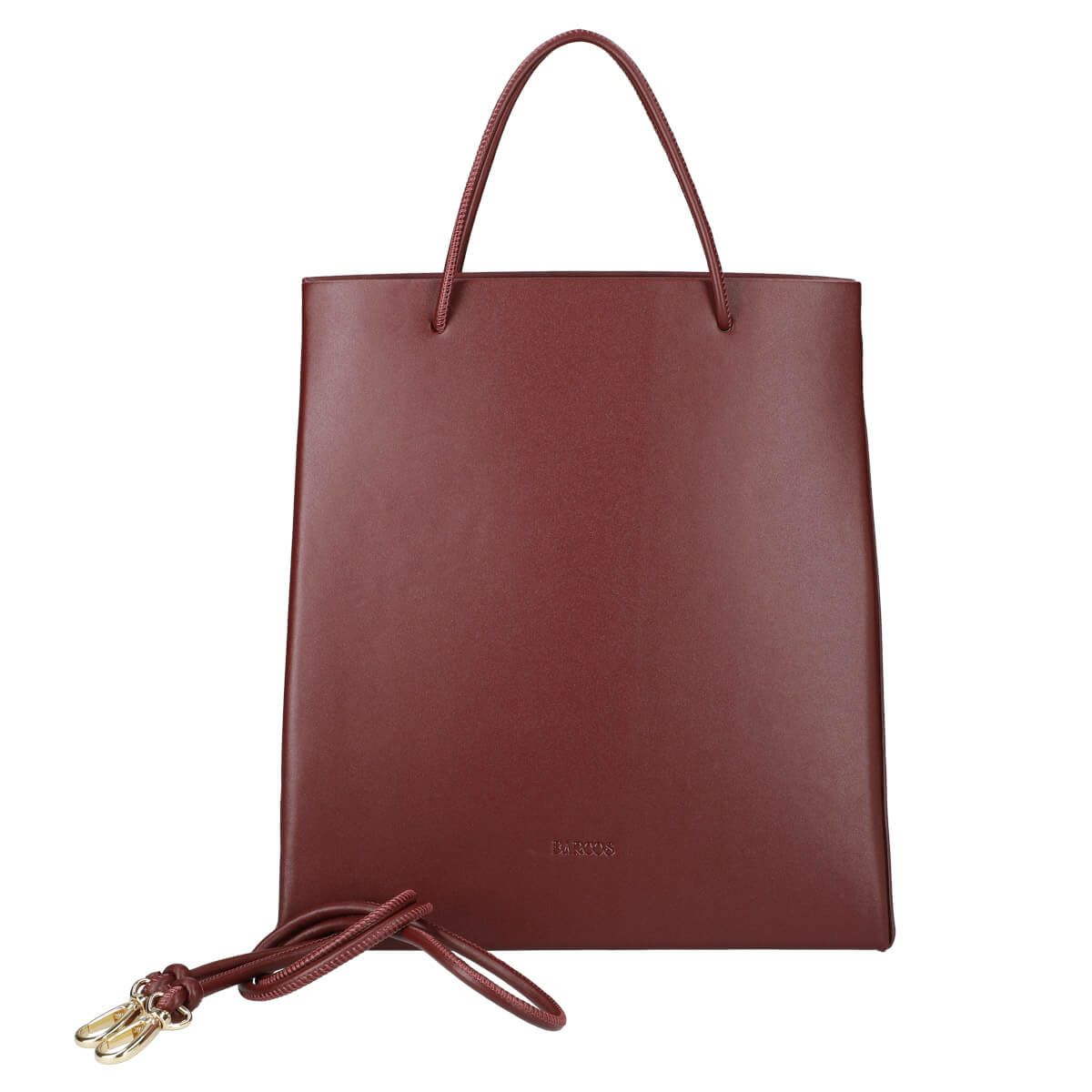 スクエア型2wayレザーハンドバッグ