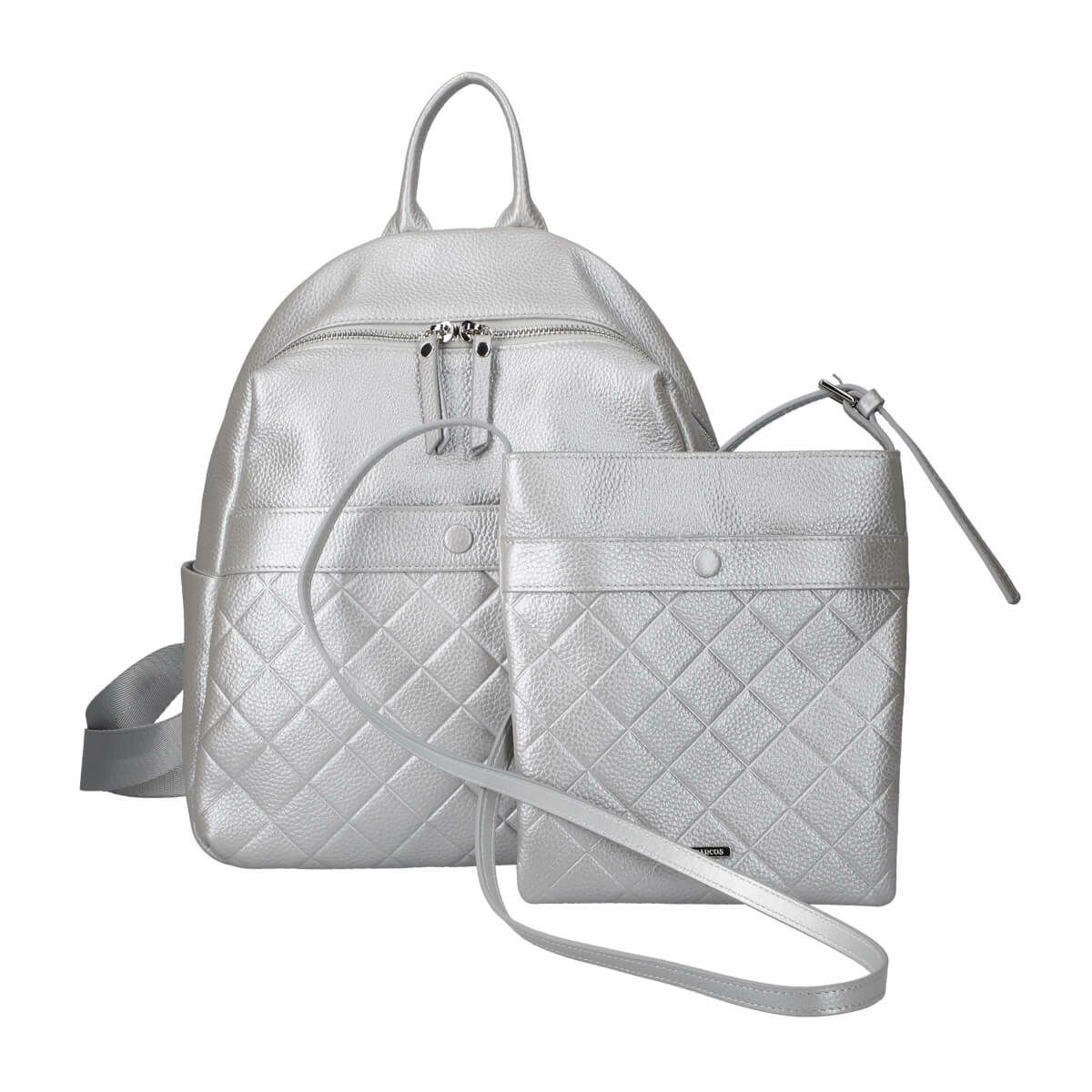 【セット商品】ダイヤモンドエンボスレザーリュック＆ポシェットセット＜ロンバス＞