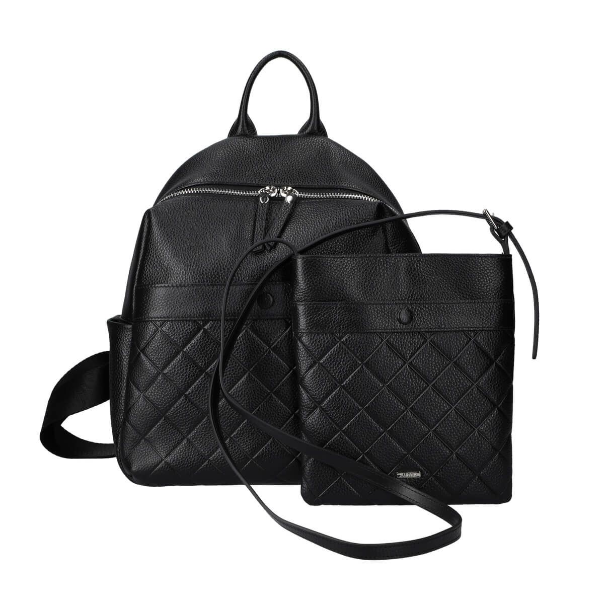 【セット商品】ダイヤモンドエンボスレザーリュック＆ポシェットセット＜ロンバス＞