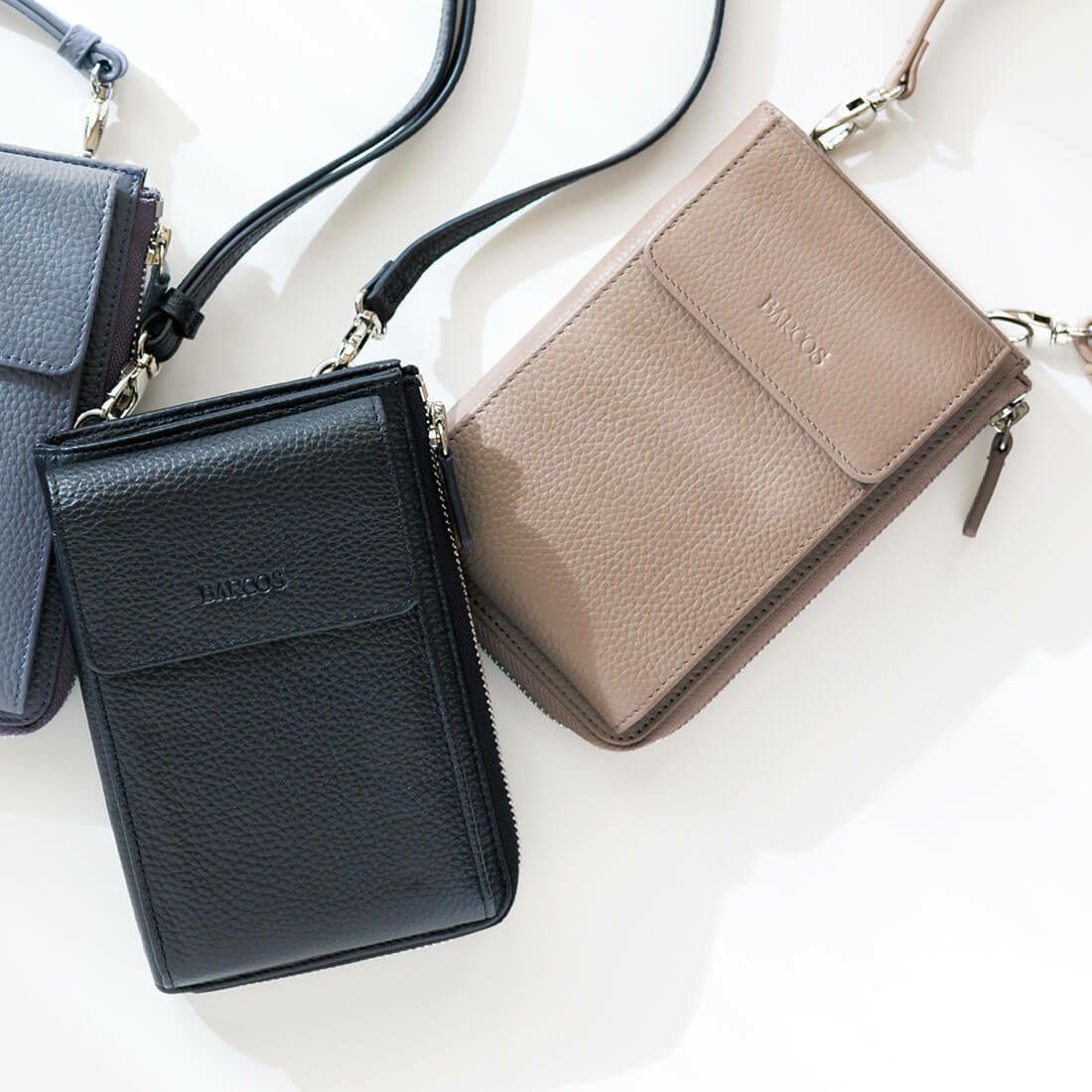 L字型シュリンクレザースマホポシェット＜アミーゴ＞