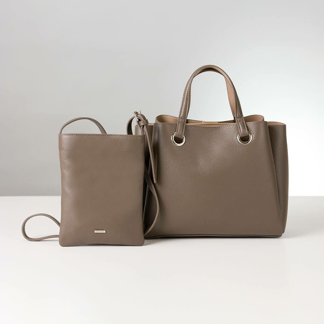 【セット商品】シュリンクレザーハンドバッグ＆ポシェット＜クラシカルセット＞