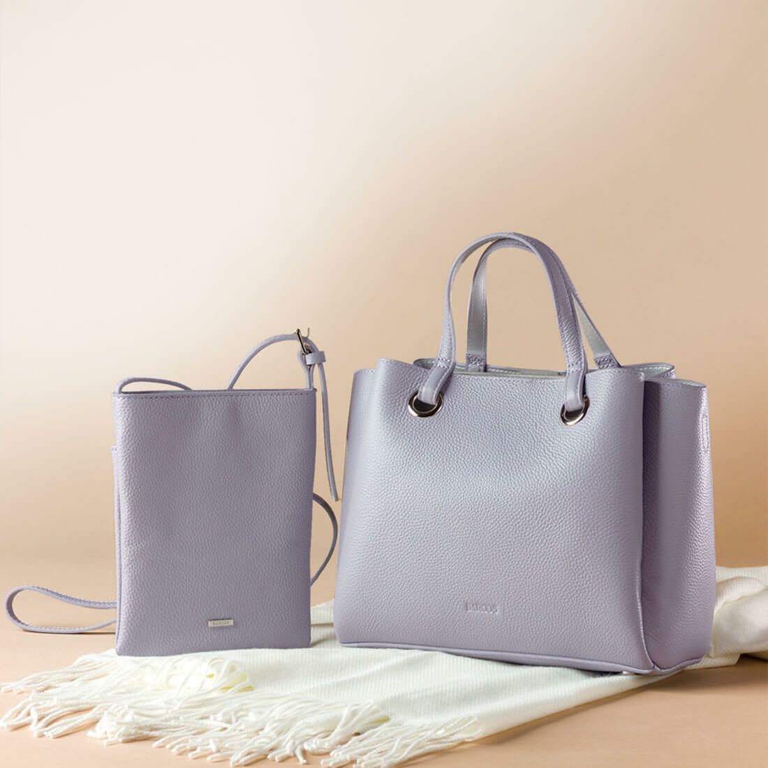 【セット商品】シュリンクレザーハンドバッグ＆ポシェット＜クラシカルセット＞