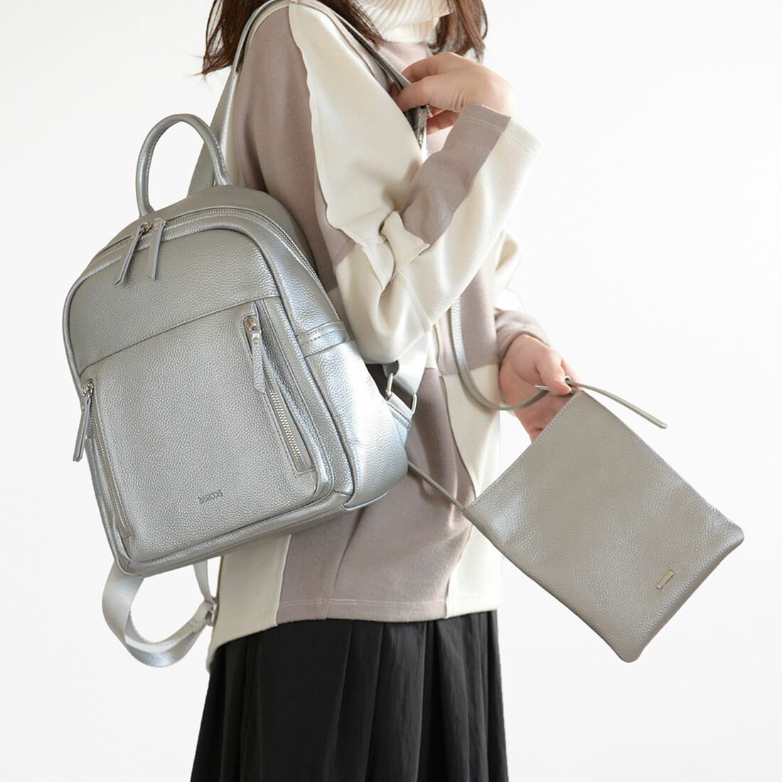 【セット商品】シュリンクレザーリュックサック＆スマホポシェット＜エアリーセット＞