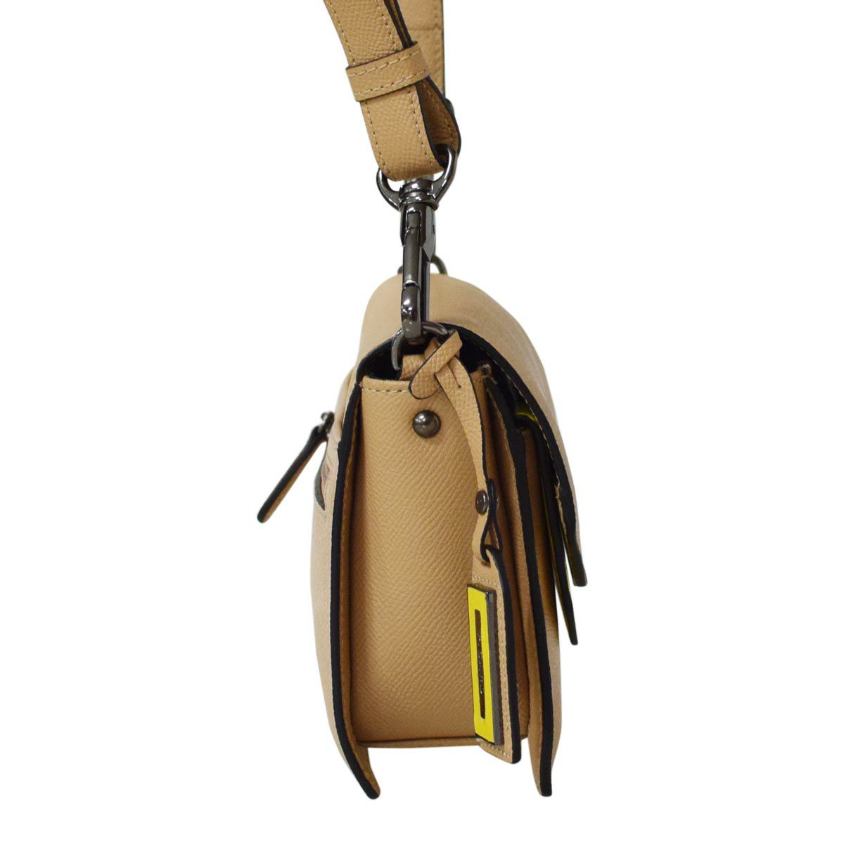 バイカラーミニケース付きサフィアノレザーバッグ