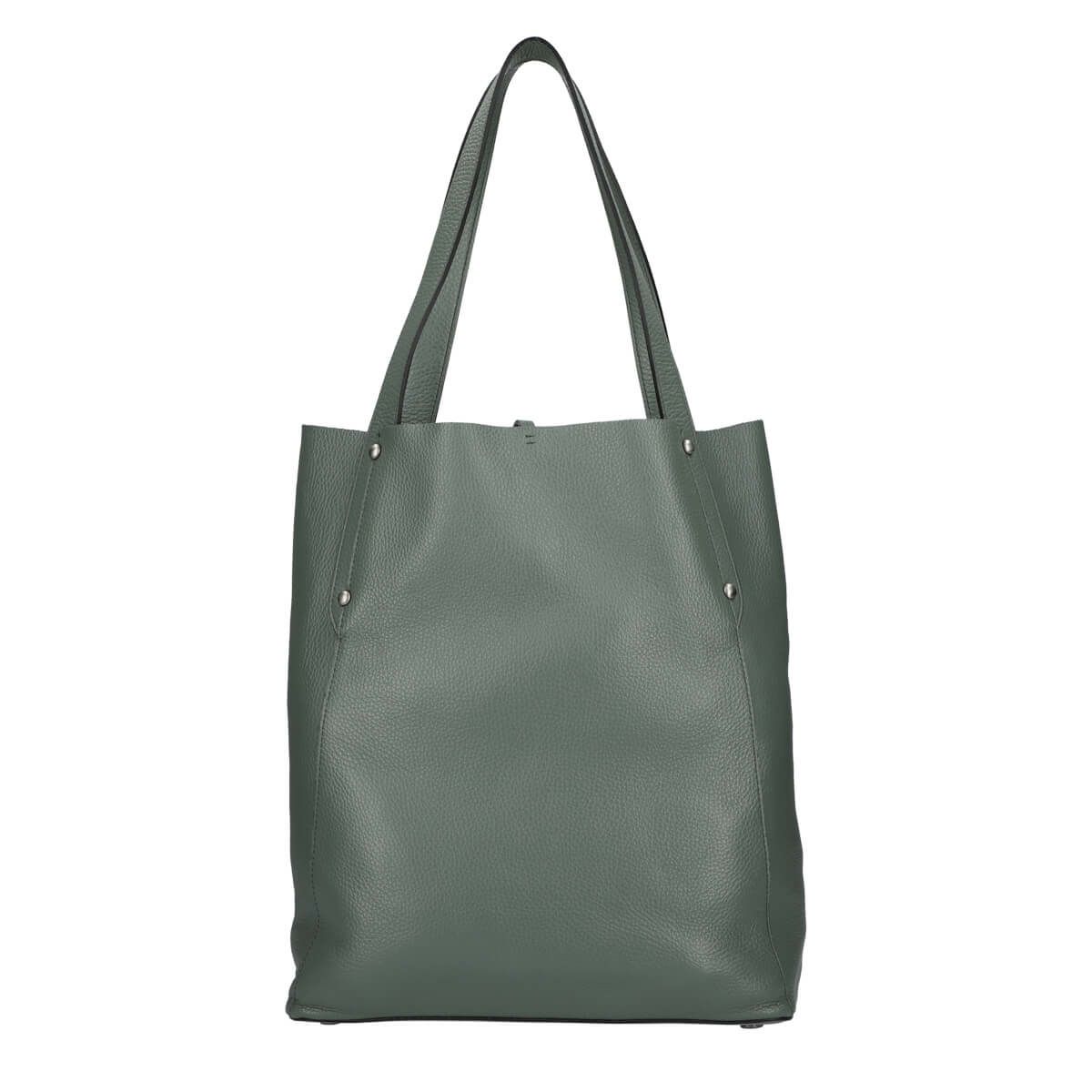 牛革縦長リバーシブルトートバッグ（ポーチ付き）