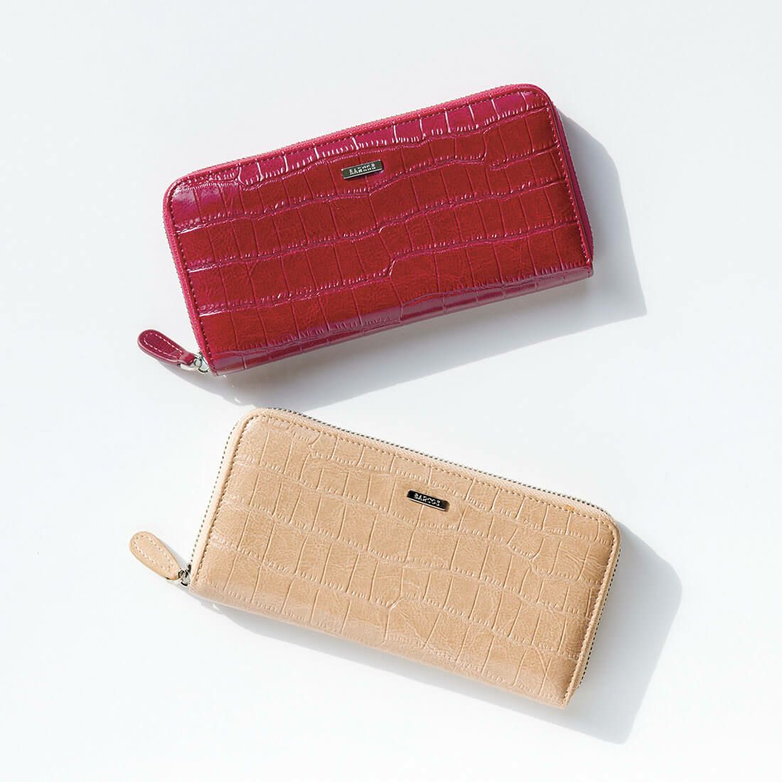 クロコダイル型押しシャイニングレザーウォレット | バルコス公式