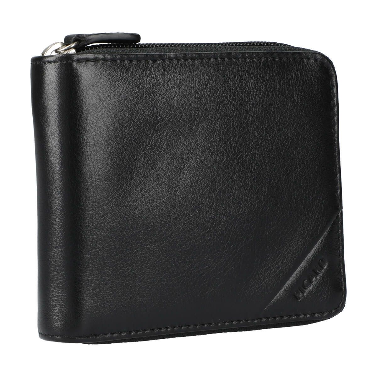 スムースレザーラウンド型2つ折り財布