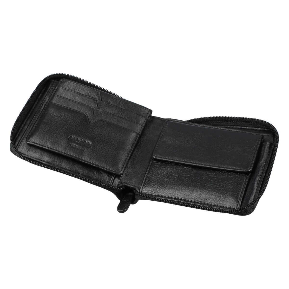 スムースレザーラウンド型2つ折り財布