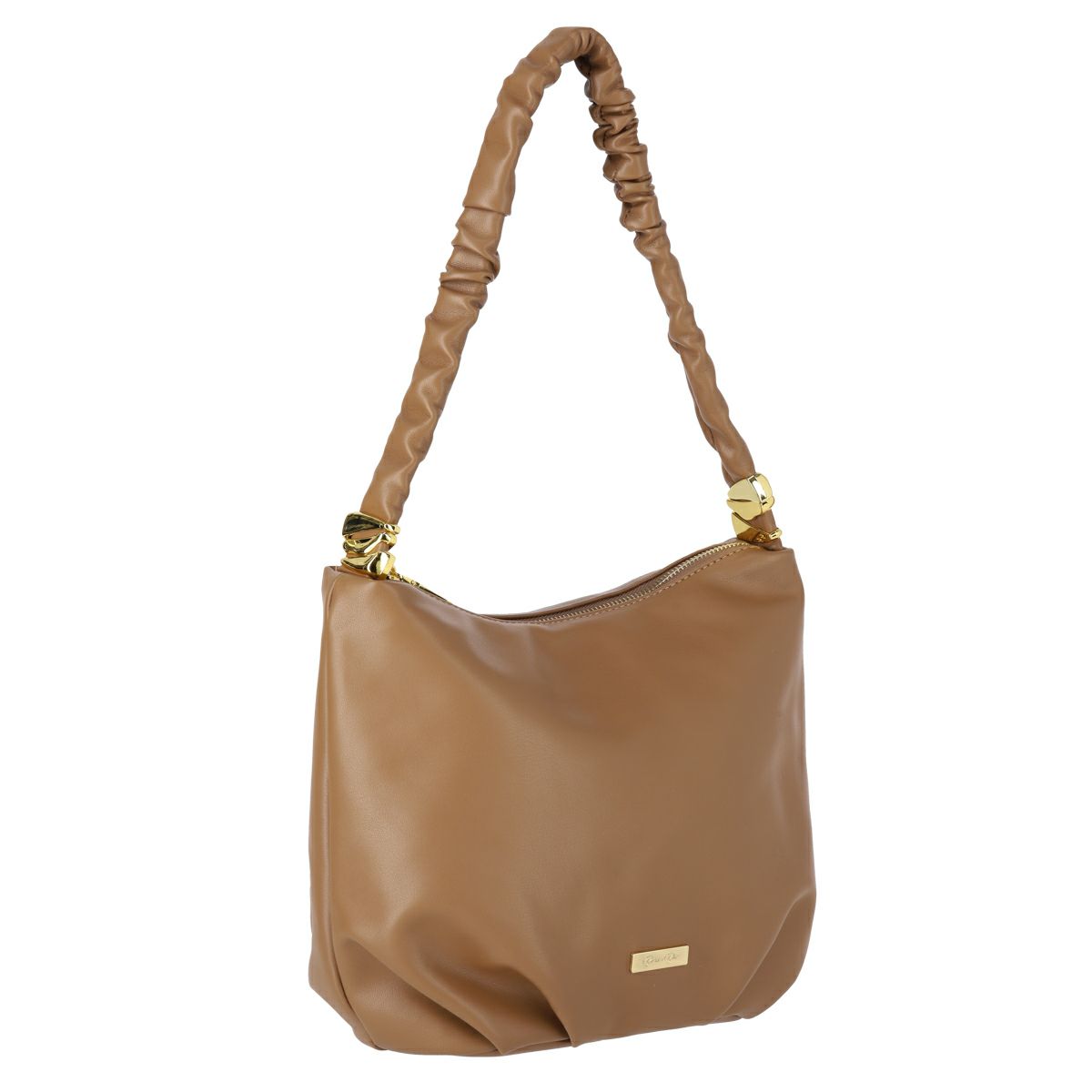 メタルロゴ付きスムースタッチPUバッグ