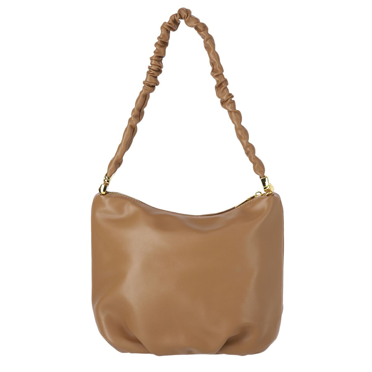 メタルロゴ付きスムースタッチPUバッグ