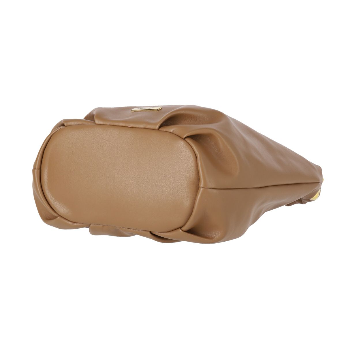 メタルロゴ付きスムースタッチPUバッグ