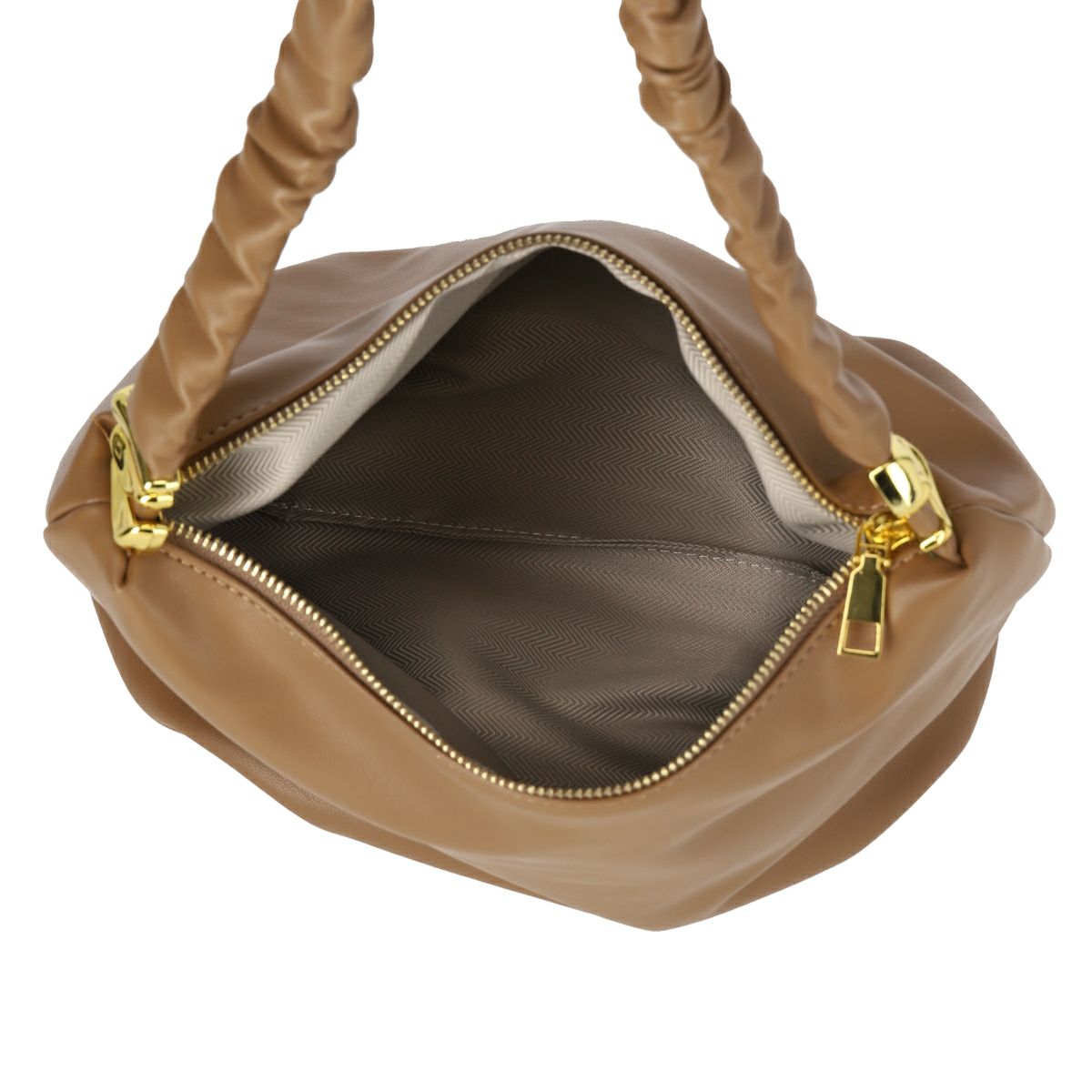 メタルロゴ付きスムースタッチPUバッグ