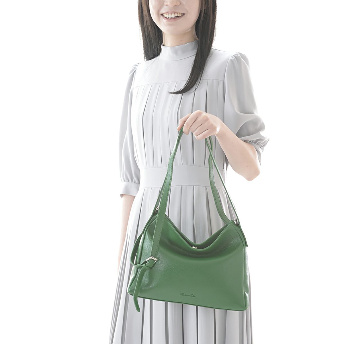 ステッチデザインPUショルダーバッグ