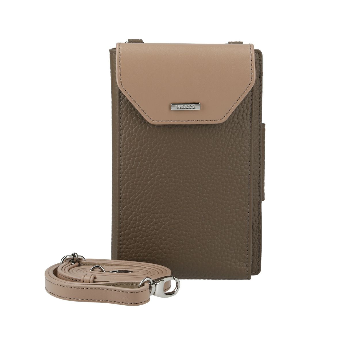 バイカラーシュリンクレザースマホポシェット