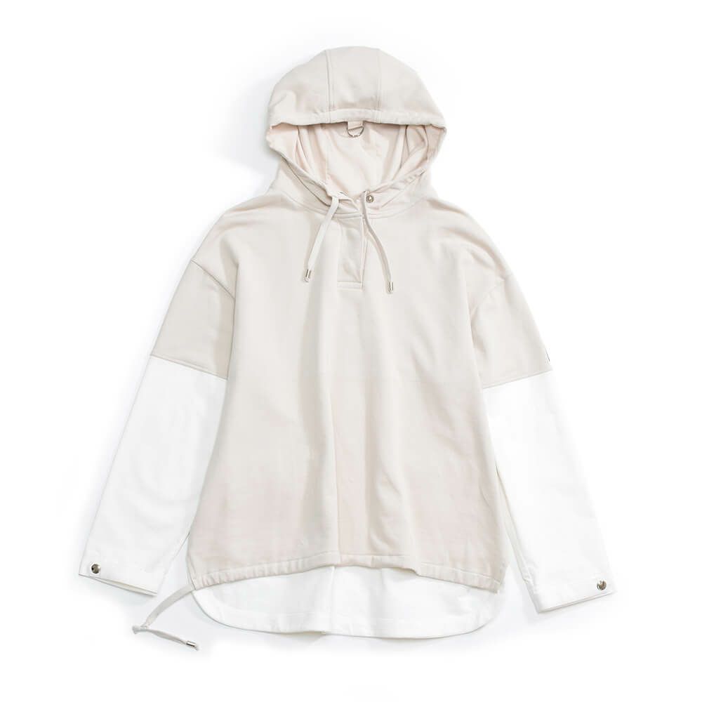 異素材使いビッグシルエットパーカー