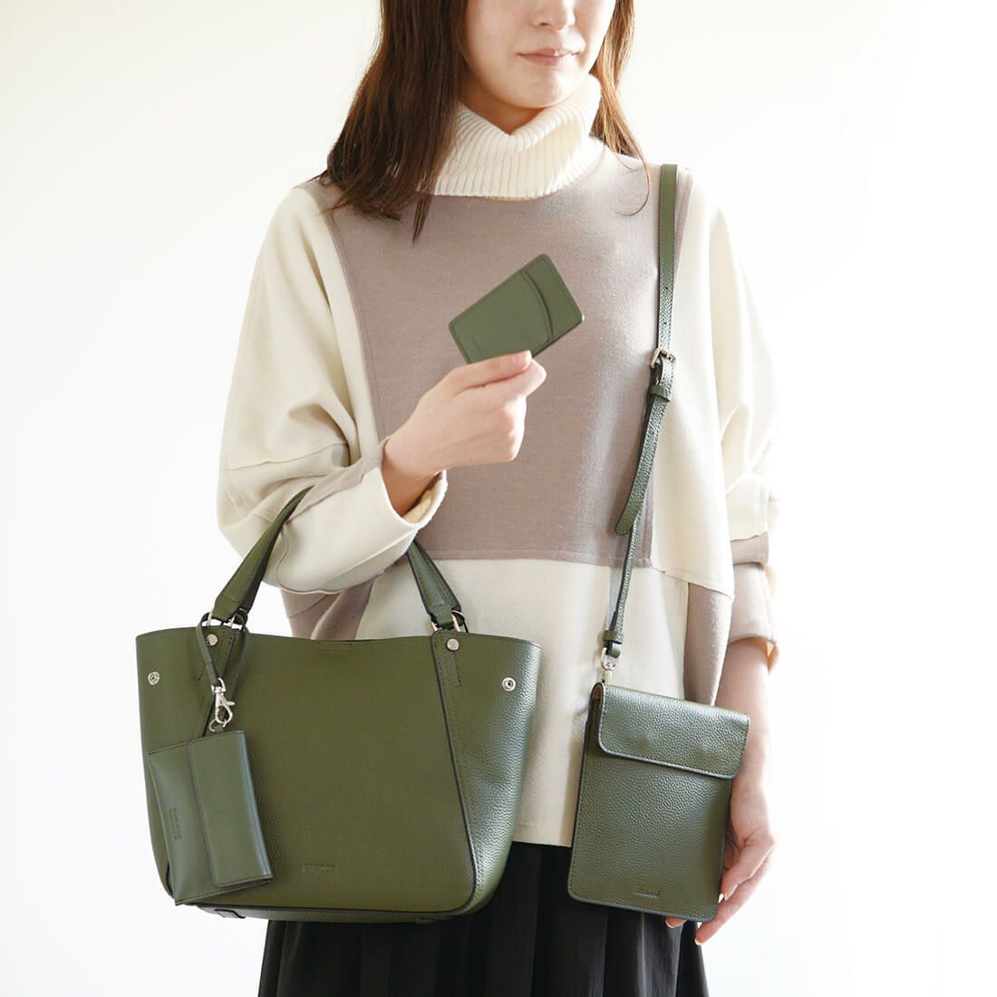 【セット商品】シュリンクレザー2wayバッグ＜プレミアム4点セット＞