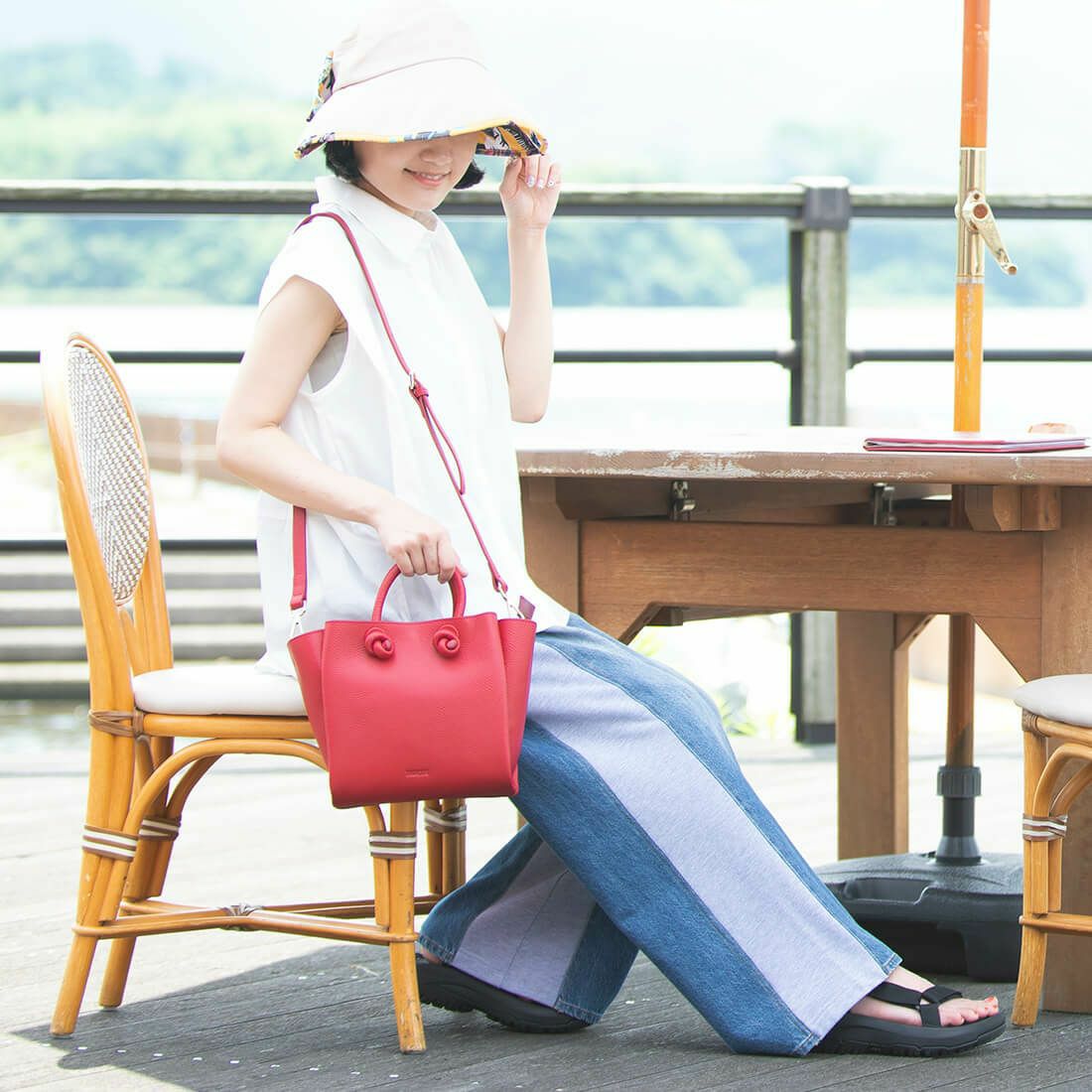 2wayレザーハンドバッグ