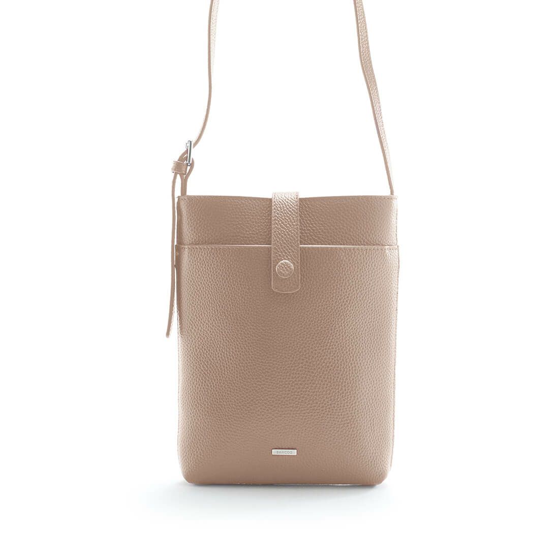 フロントポケット付きレザーポシェット