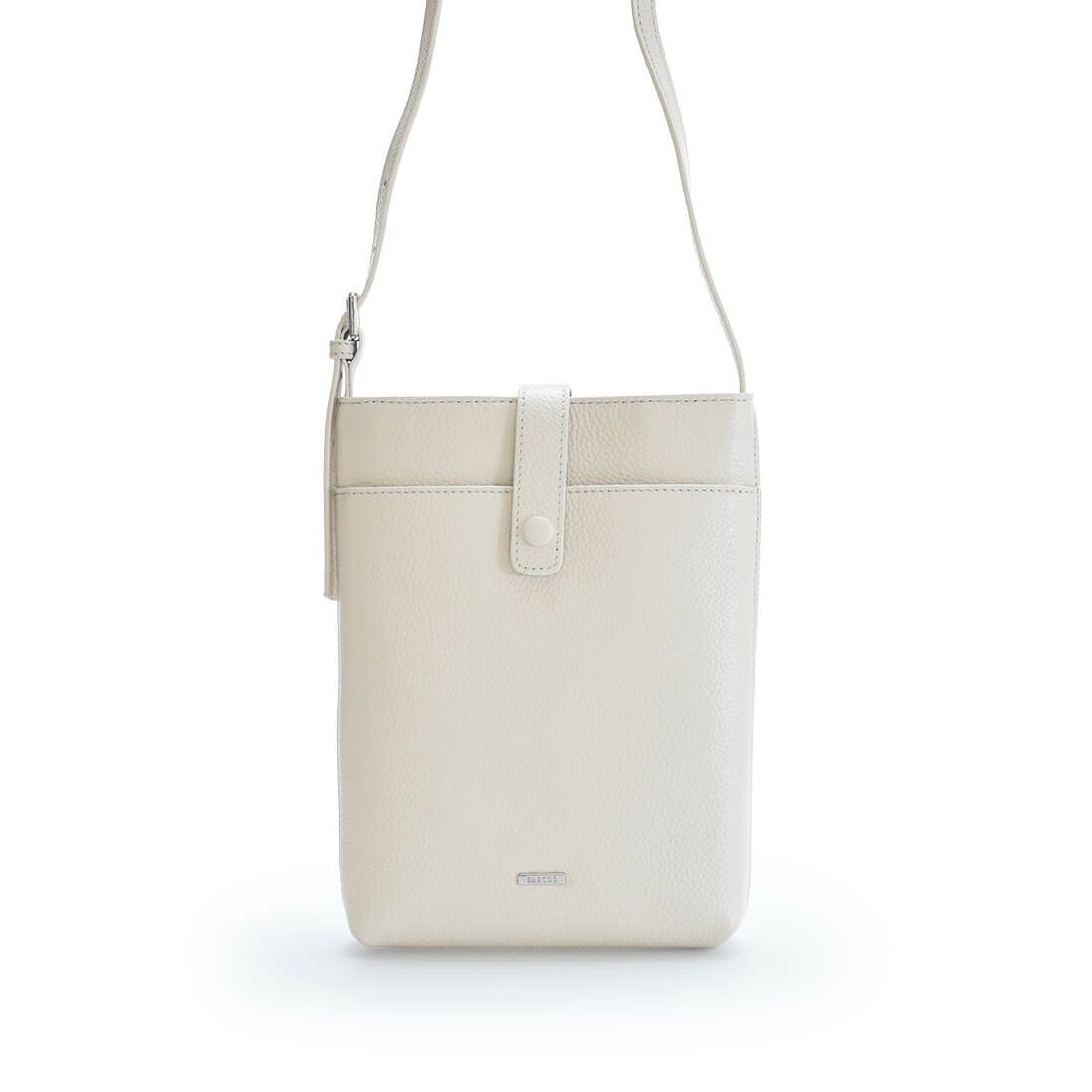 フロントポケット付きレザーポシェット