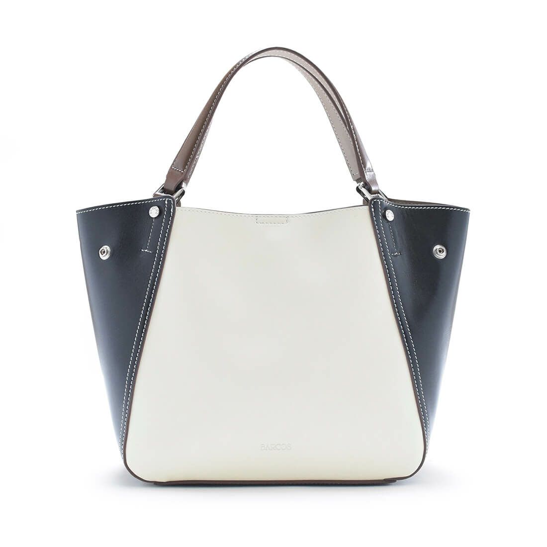 配色レザー2wayハンドバッグ