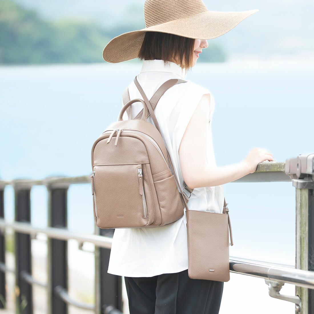 【セット商品】シュリンクレザーリュックサック＆ポシェット