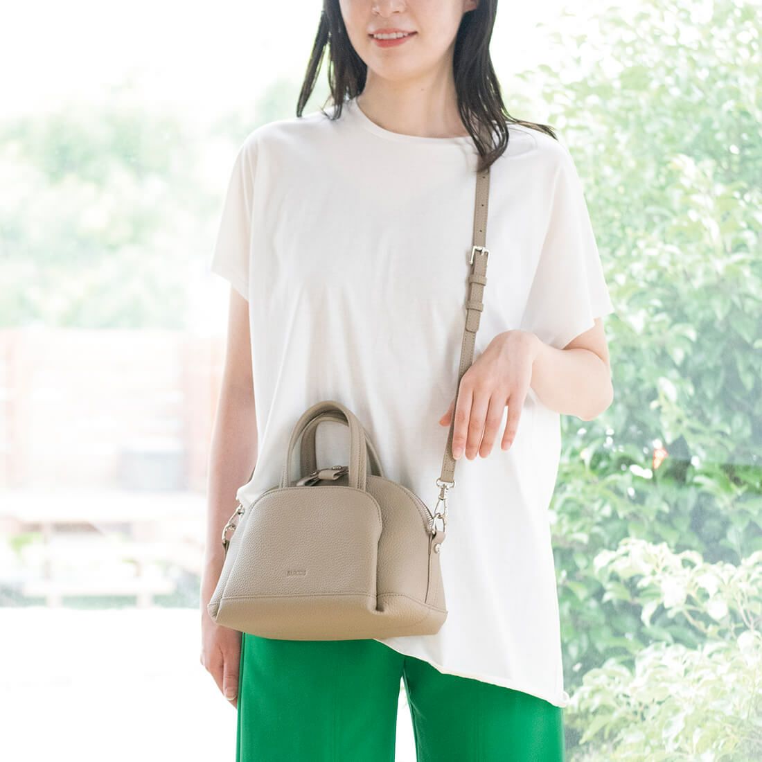 シュリンクレザー2wayハンドバッグ