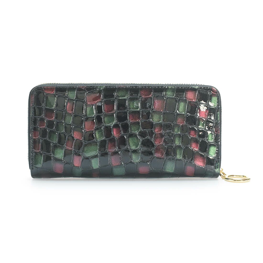 配色ステンドガラスレザーラウンド型財布