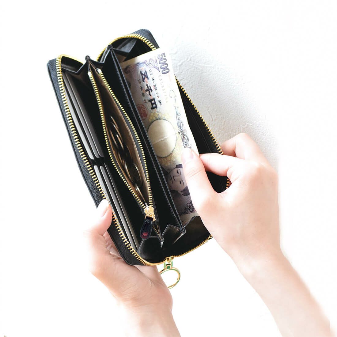 配色ステンドガラスレザーラウンド型財布