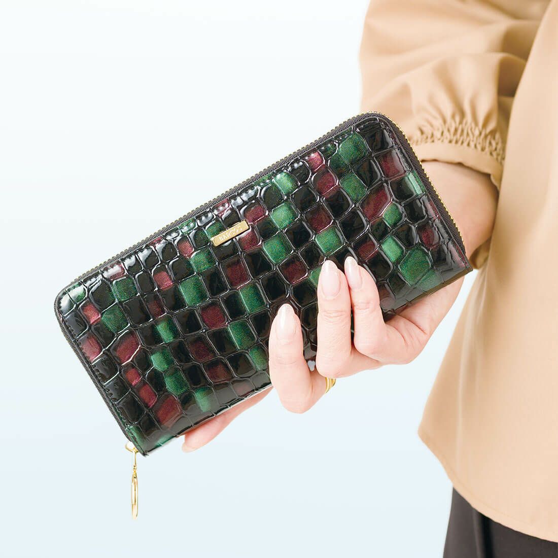 配色ソフトステンドガラスレザーラウンド型財布 | バルコス公式