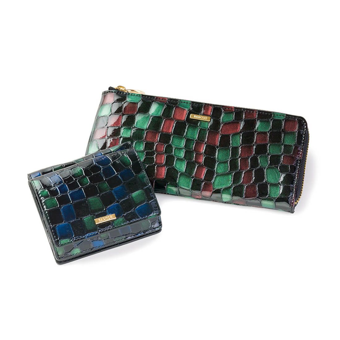 配色ソフトステンドガラスレザー折財布 | バルコス公式オンラインショップ