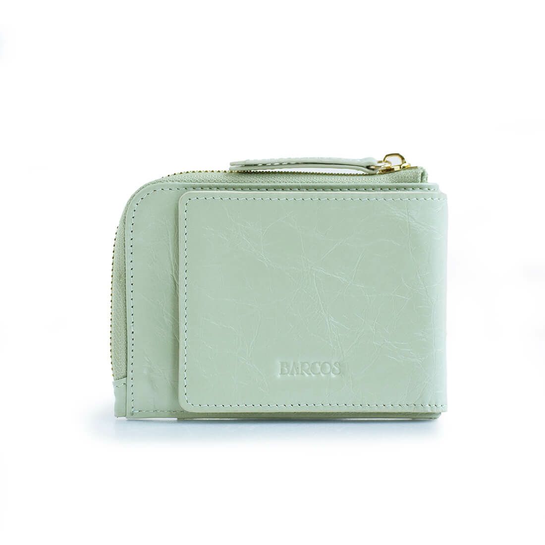 しわパテントレザー2つ折り財布