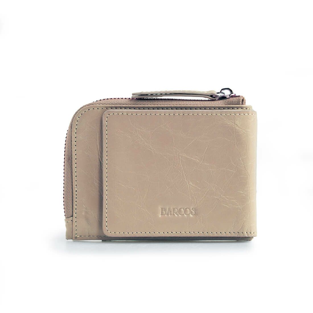 しわパテントレザー2つ折り財布