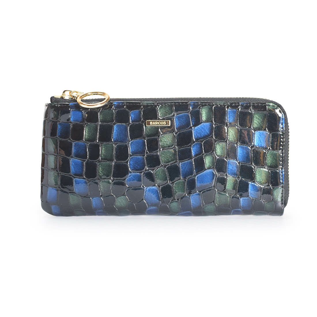 配色ソフトステンドガラスレザーL字型財布