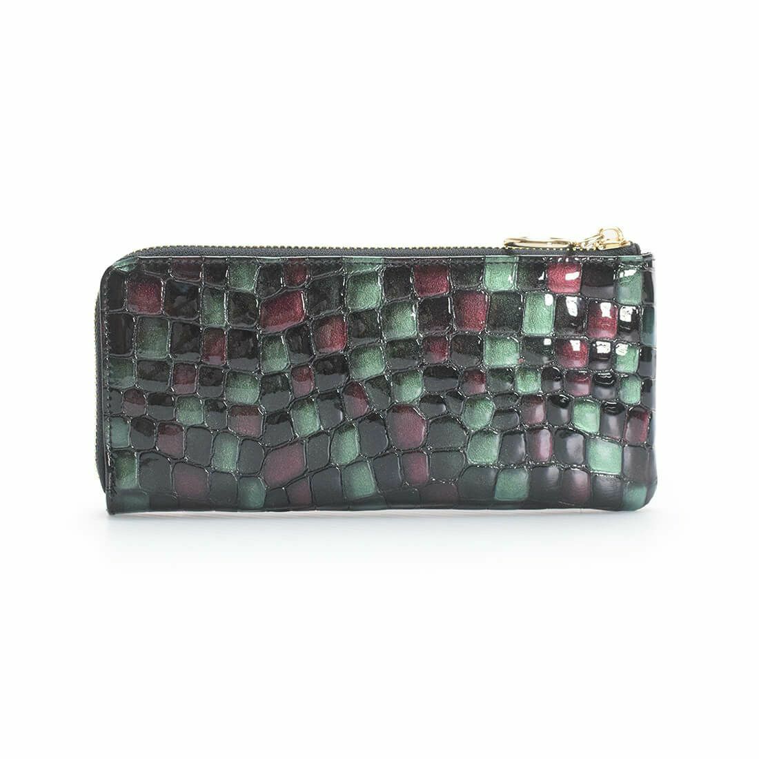 配色ソフトステンドガラスレザーL字型財布