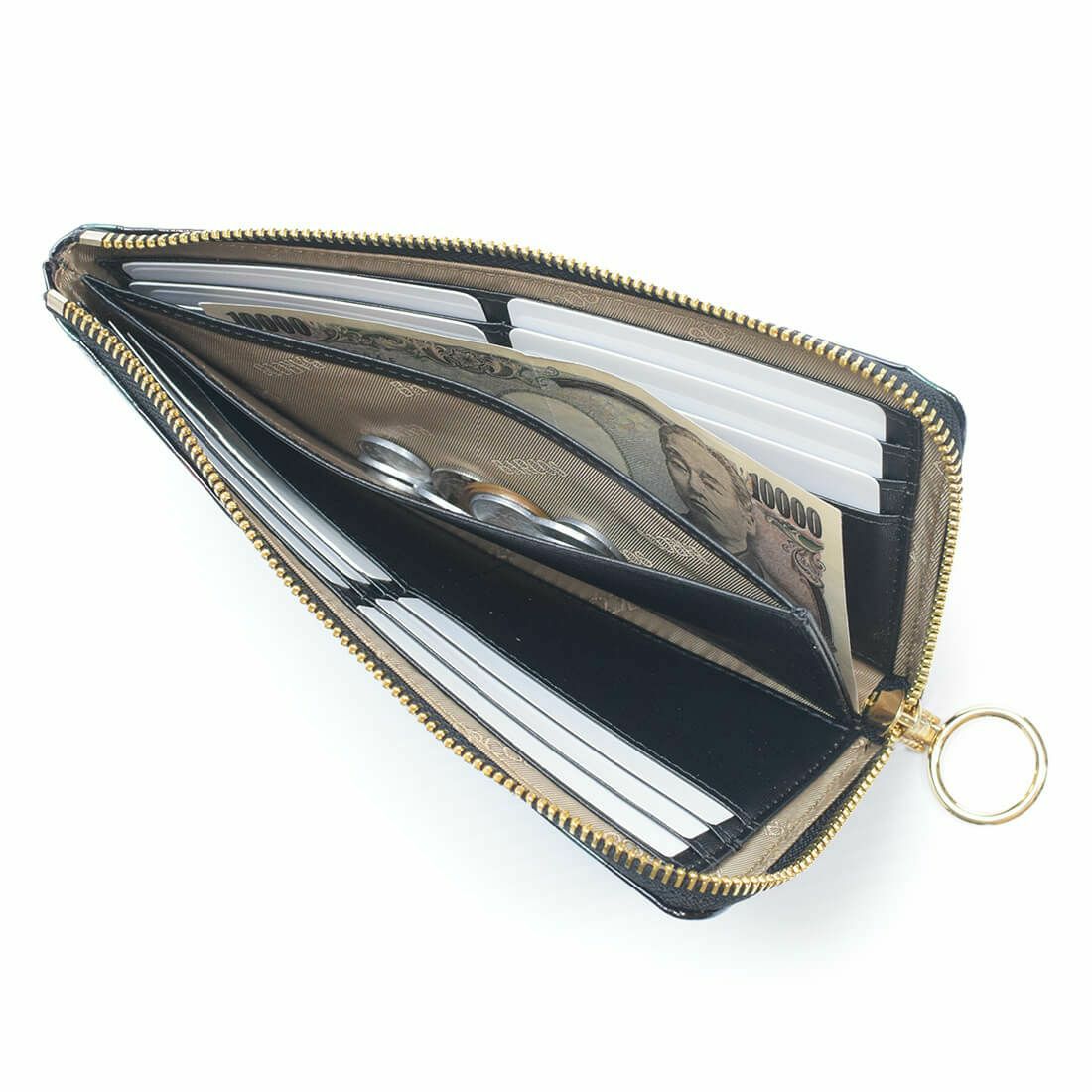 配色ソフトステンドガラスレザーL字型財布