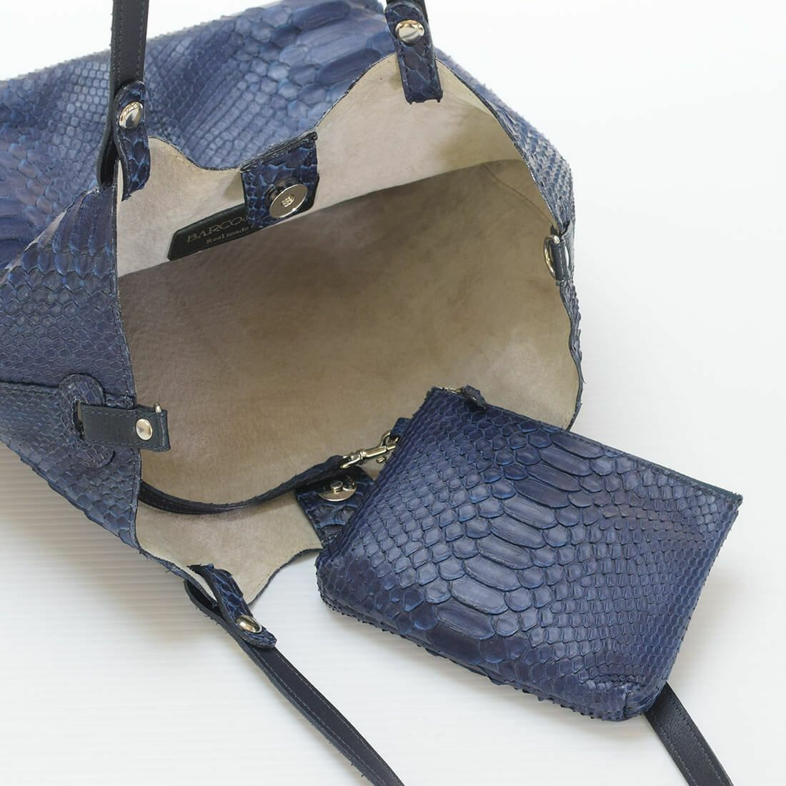 単衣型 藍染めパイソントートバッグ