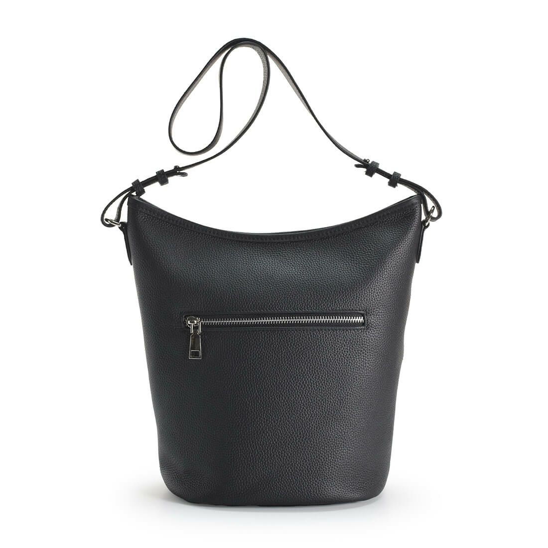 バケツ型シュリンクレザーワンショルダーバッグ