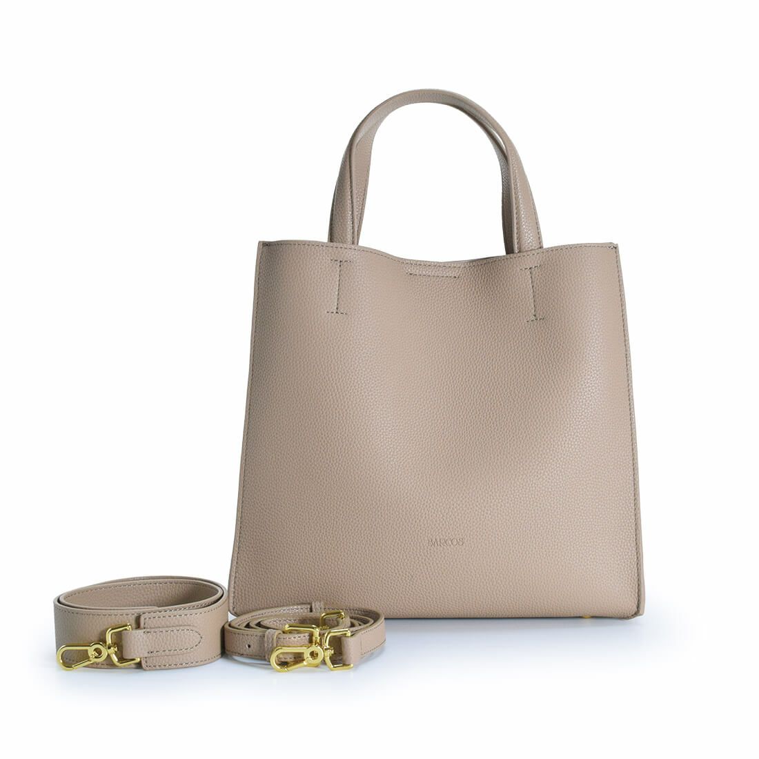 スクエア型3wayシュリンクレザーハンドバッグ