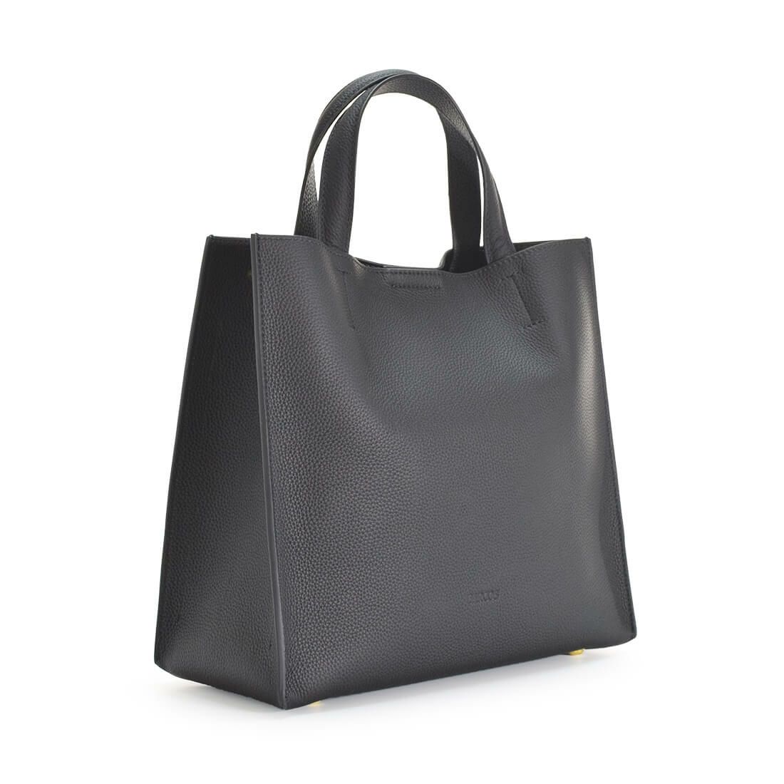 スクエア型3wayシュリンクレザーハンドバッグ