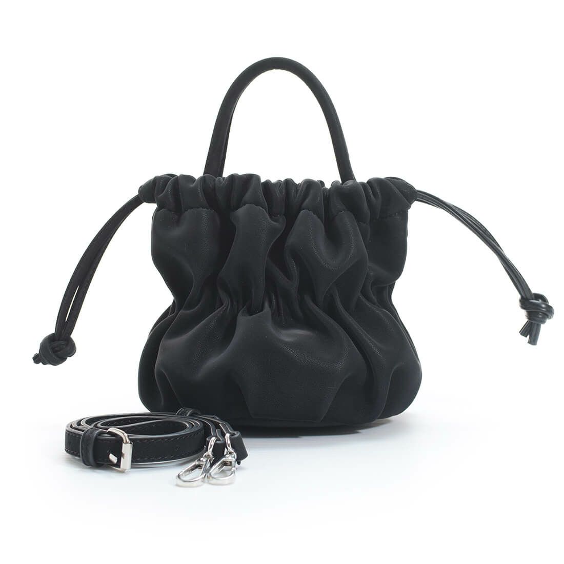 巾着型2wayフェイクレザーバッグ