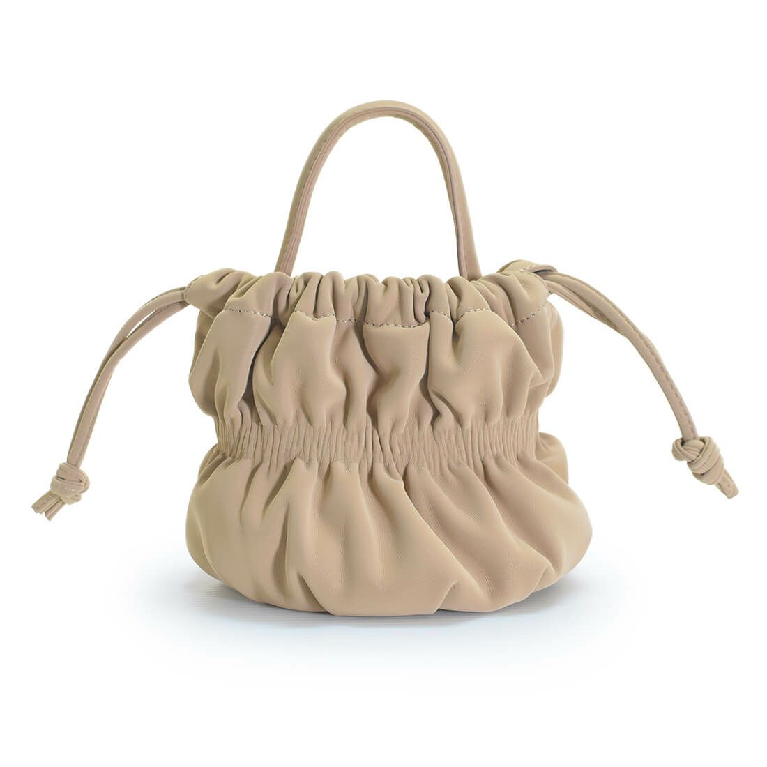 巾着型2wayフェイクレザーバッグ