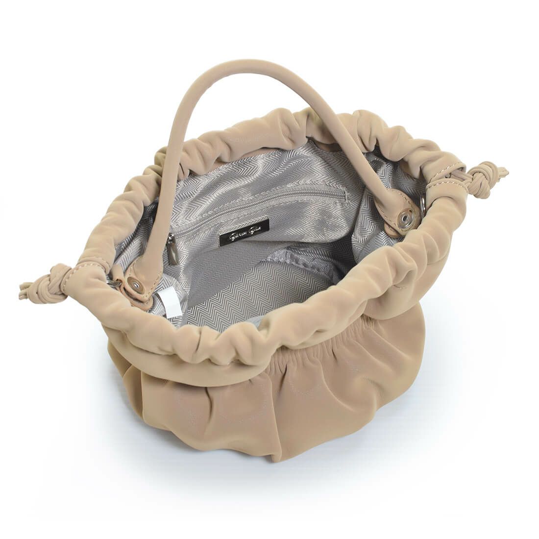 巾着型2wayフェイクレザーバッグ